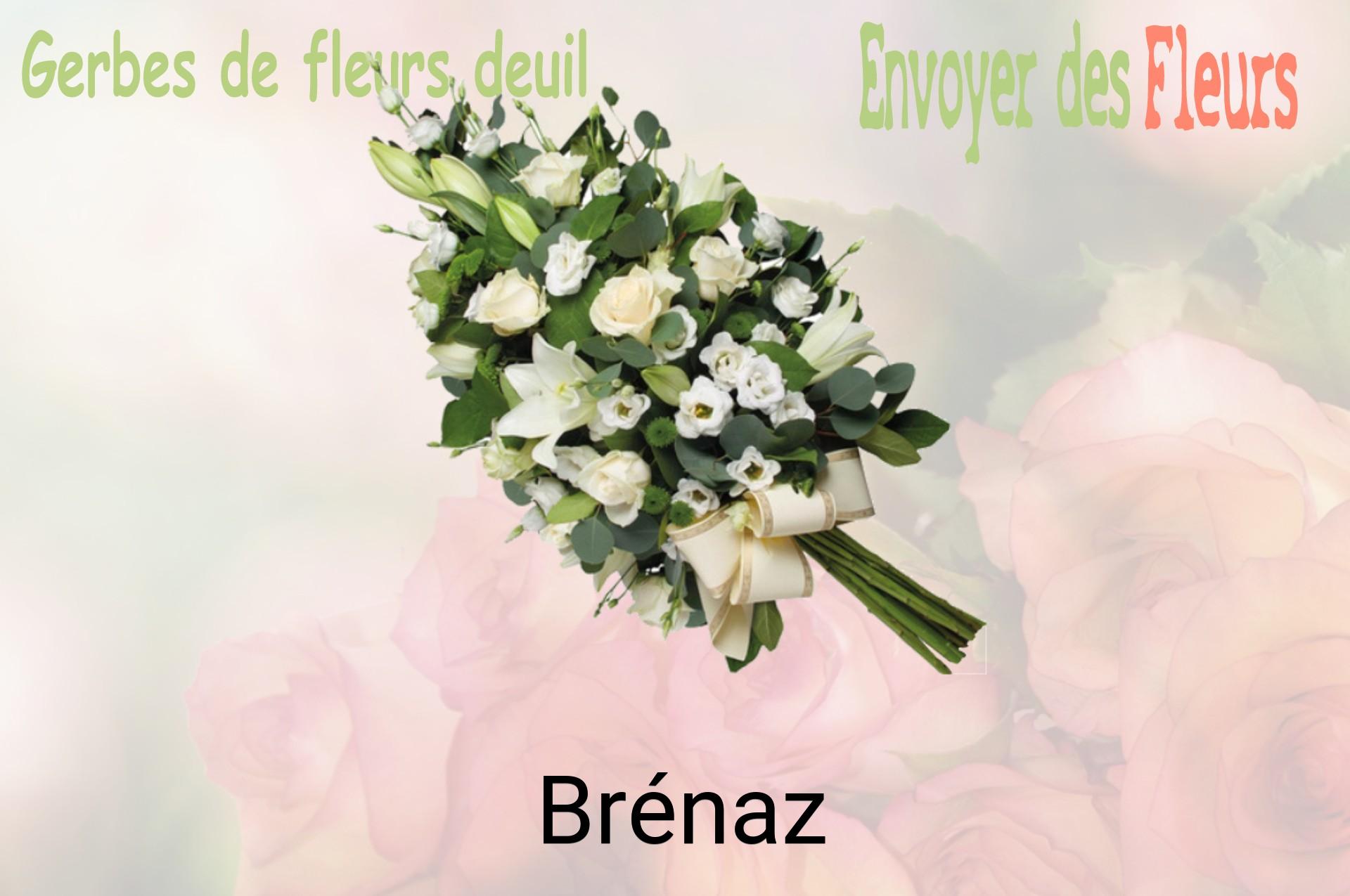 Gerbe de fleurs de deuil livrée à Brénaz